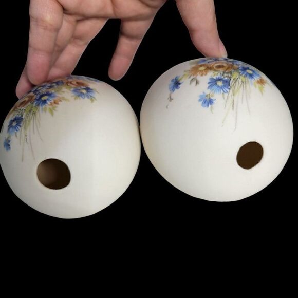 Porcelain Bisque Floral Eggs (Set of 2) - Picture 6 of 8
